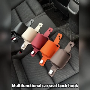 SEAMETAL Car Backseat Drink Holder Storage Pocket Daily Use Leather Pocket Easy Access Vehicle Interior Organizer