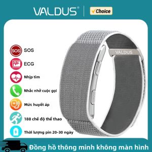 Vòng Đeo Tay Thông Minh VALDUS VITRO ECG Dành Cho Người Lớn Theo Dõi Nhịp Tim Huyết Áp Chống Nước Thiết Bị Theo Dõi Thể Dục Với Chức Năng SOS Không Có Màn Hình