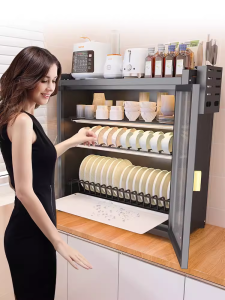 Multi-Layer Metal KITCHEN Storage Rack สําหรับจานชามและช้อนส้อมใช้ในบ้านท่อระบายน้ําขาตั้งห้องครัวขนาดกะทัดรัด