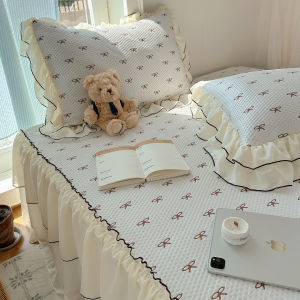 Suxuan | Cool Summer Lace Design Bedskirt Style Set Ice Silk Cooling Mat