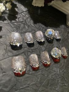 Removable Handmade Cat Eye Nail Art Drill Ball French Style Wearing Nails White Enhancing Vintage Feel Customizable Design