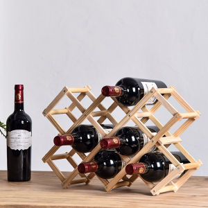 ⭐️ 【In Stock+Local Warehouse+Cod】 ⭐6/10 Wooden Bottle Holders Wine Rack Countertop Storage Shelf Kitchen Pantry Bar Wine Bottle Display Rack Organizer Wine Stand