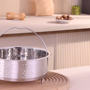 Stainless Steel Electric Rice Cooker 304 Home Use Rice Pot Steamer Rack Steaming Grids with Handle And Footrest