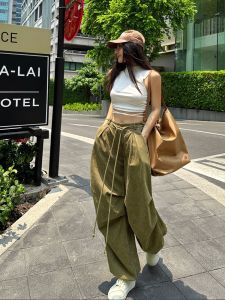 Maru ผู้หญิง ชุดทํางานขากว้าง กางเกงยีนส์ สูง เอว ลำลอง กางเกงขายาว ความยาวพื้น ไม่เท่ากัน ดีไซน์ ฤดูใบไม้ผลิ คอลเลกชัน