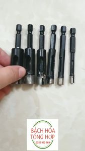 Mũi khoan đa năng. Mũi khoan khoét gạch đá gốm sứ phi 6-16mm chuôi lục giác cho máy khoan máy bắn vít 6PC