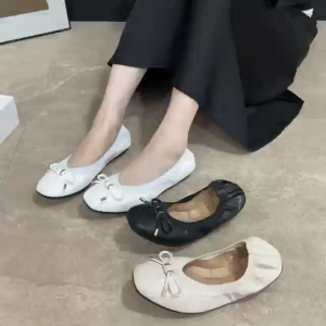 2025 spring/summer new womens shoes: bow-tie pointed-toe ballet flats low-cut pumps SK-606