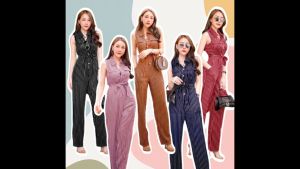 jumpsuit ขายาว จั้มสูทแขนกุด จั้มสูททำงาน ชุดทำงาน ใส่เที่ยว ฟรี