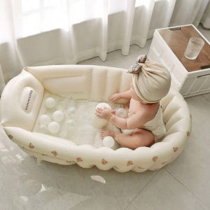 1PCS Inflatable Baby Bathtub / Baby Inflatable Chair Toddler Bathing Tub with Air Pump Back Support Portable Seat