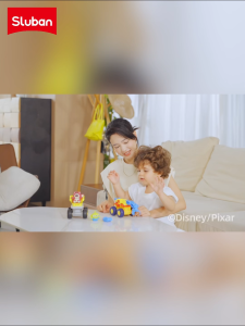 Kidztime x Sluban Mickeys Friction Dump Truck Cars Educational Toys for Kids with Classic Mickey Mouse Theme