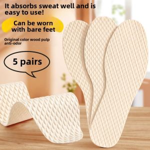 Ultra-Thin Breathable Wood Pulp Footbeds Womens Disposable Clog Shoes Insoles Sweat Absorbent Odor Control Summer Sandals