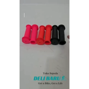 Delibaru Handgrip model jamur hamfat warna hitam merah pink grip panjang 95 cm sepeda anak