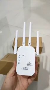 ตัวกระจายwifi บ้าน ตัวดูดสัญญาณ wifi4GHz ตัวขยายสัญญาณwifi ตัวรับสัญญาณwifi4ตัวมีความเข้มแข็ง สัญญาณwifi 1วินาที ระยะการรับส่งข้อมูล12000bps signal booster