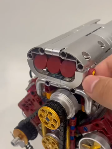 V6 Engine Building Block Toy with Remote Control Motor Mechanical Model Educational Toys for Boys