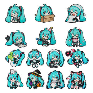 Bandai | 8/14 Chiếc Chibi Ca Sĩ Ảo Men Ghim Bộ Hoạt Hình Dễ Thương Hình Ve Áo Phù Hiệu Anime Fan Sưu Tập Phụ Kiện Cho Túi Quần Áo
