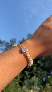 ดอกรัก มะลิ เงินแท้ แบบครึ่งวง สไตล์ไทย พวงมาลัย Silver 925 - สร้อยข้อมือ 925 ทำดูเปล่า