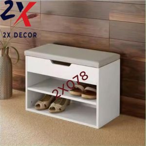 Tủ giày nhỏ kiêm ghế thiết kế thông minh màu trắng 2X Decor - 2X078