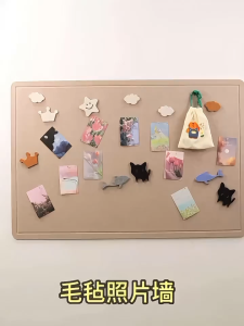 กระดานสักหลาด กระดานไม้ก๊อก กระดานข้อความ ไร้การเจาะรูDIYหนา9mmคุณสามารถแขวนรูปเครื่องประดับ ตกแต่งผนัง สติกเกอร์ติดผนัง