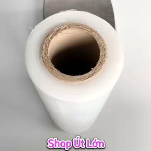 Màng PE trong 25cm nặng 1kg lõi giấy 150gram độ dầy màng 16 - 17 míc