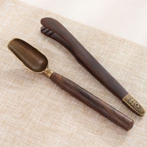 MINGRENBANG | Antiskid Ebony Wood Tea Tongs