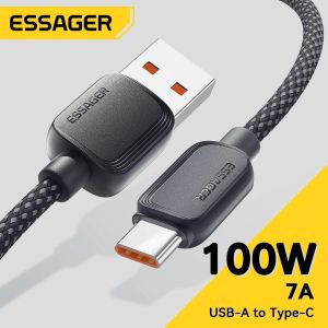 Essager 7A 100W USB Type C Cable 88W PD Fast Charging Charger USB A Data Cord USB C To USB C Cable For Huawei Honor Xiaomi Oneplus Samsung