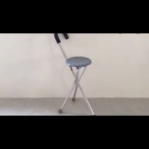 【Sea Horses】Lightweight Bench Cane Old Man Crutches Chair Three-legged Folding Old Person Can Sit Booster Stool Walking Stick Seat Patient Chair Changing Chair Multiple Colour Stack