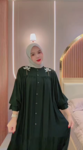 Daimond - Nagita Dress Gamis Rayon Twill Motif Bunga Bordir oroginal (terbaru 2026)