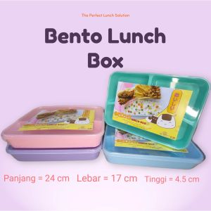 Kotak Makan Sekat Bento Lunchbox Sekat 3 Warna Warni Ruang besar / tempat bekal anak / lunch box anak / souvenir ulang tahun