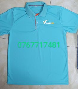 Áo thun polo xanh S.m tay ngắn tài xế công nghệ