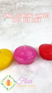 Flair Smokeless Rainbow Floating Candle Small 6pcs per pack (4hrs Burning Time Each) 3.3cm Tall