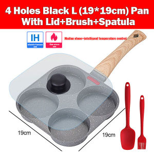 PGY Thickened Omelet Egg Frying Pan with Lid Nonstick 4 Cups Pancake Fried Egg Pan for Breakfast Skillet Egg Cooker Pan Mold