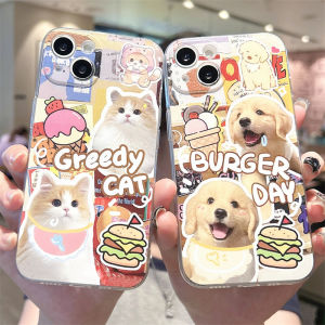 Cute Cat Dog Silicone Phone Case Transparent Shockproof Full Cover Protection for Apple 15Promax iPhone 14 13Pro 12Mini 11 16 17 Soft Shell 8Plus