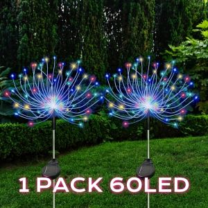 1 PC Outdoor Fireworks Solar Energy Lamp Waterproof Copper Wire Firework Lighting Decorative Lighting For Patio Lawn Pathway