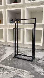 3 Tier Towel Rack Standing Bathroom Storage Rack Metal Drying Rack No Punch Floor Towel Holder for Bathroom Laundry Room