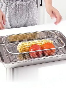 ONE-C1266 Keranjang Saringan Tinggi Stainless Steel Tahan Karat / Set Nampan Stainless Peniris