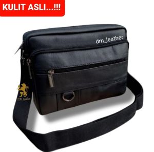 Tas Selempang Pria Kulit sapi model ring D samping