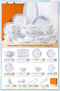 JINGDITAOCI | Luxury Glazed Bone China Dinnerware Set