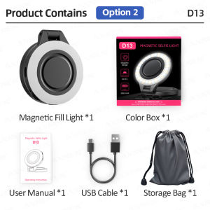 AXNEN | AXNEN Cellphone Magnetic Fill Light 3-color Mini Selfie Ring Light Brightness Adjustment for Magnetic Iphone Android Smartphone