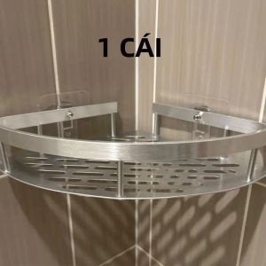 Hợp Kim Nhôm Kệ Nhà Tắm Không Khoan Tường Góc Tắm Đơn Tầng Trang Điểm Sắp Xếp Lưu Trữ Cho Dầu Gội Phụ Kiện