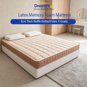 DreamHug Latex Memory Foam Mattress Kutson (Kutson na Goma) 8cm Thick Waffle Knitted Fabric A-Grade Soft & Breathable Orthopedic Floor Mat Bed Pad Single/Double/Queen/King Size
