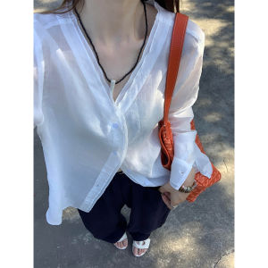 ZHILU | Sun Protection Fashion Shirt V Neck Loose Casual Summer Outerwear