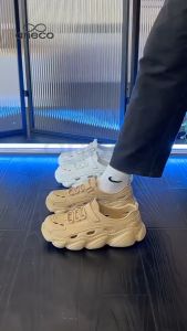 Sepatu Sandal Karet Cowok Sporty Olahraga Pantai full pria dewasa bahan premium tanpa tali kasual sneakers laki laki Black cream Sol karet