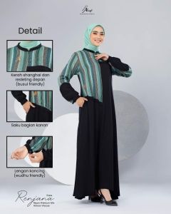 dress gamis baju rok fashion muslim gaun dewasa casual renjana dress arrafi exclusive korean style ootd terbaru terlaris best seller daily kondangan idul fitri viral 2023 adem halus lengan panjang motif garis premium gratis ongkir COD