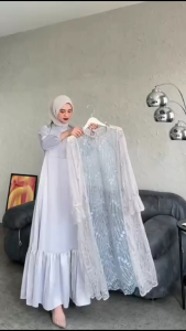 COD Alea Dress BUSUI Silk apk Brokat Dress Wanita Terbaru 2025 Kekinian Gamis Kondangan Viral Murah