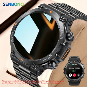SENBONO Smart Watch Men Outdoor Sports Fitness Man Watch Bluetooth Call Health Monitoring Waterproof Men Smartwatch For Android