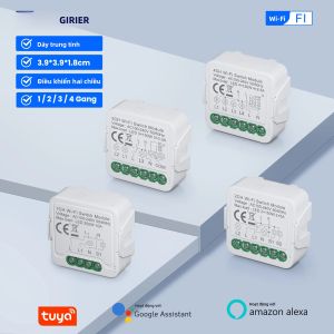 Mô-đun Công Tắc Thông Minh WiFi GIRIER Tuya Tự Lắp Đặt Điều Khiển Đèn 100-240V Điều Khiển 2 Chiều Điều Khiển Từ Xa Qua Ứng Dụng Tương Thích Với Alexa Và Google