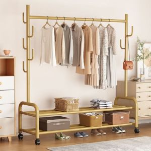 Coat Rack Bag Hanging Rack Floor Household Drying Clothes Hanger Hanger Single Rod Vertical Bedroom Light Luxury and Simplicity Storage Rack