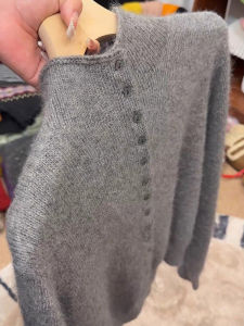 Elegant French Design Loose Half-high Neck Long Sleeve Sweater For Spring 2026 New
