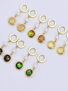 Elegant Natural Pearl Drop Earrings Colorful Opal Dangle Studs Womens Fashion Jewelry Original Design Luxury KS New