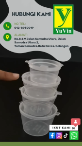 Tage Plastic Sauce Container with Lid / Mini Round Sauce Container 25ml/35ml/50ml/70ml Bekas Sos