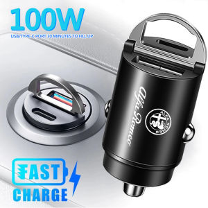100W QC3.0 PD Mini Car Charger Fast Charging Car USB Type C Charger For Alfa Romeo GT 147 156 166 159 Giulietta Mito Giulia 8C